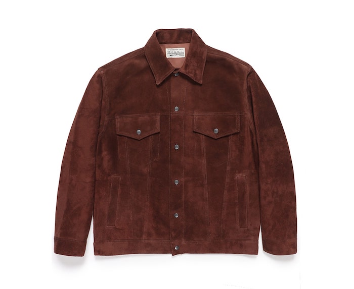 WACKO MARIA LEATHER TRUCKER JACKET