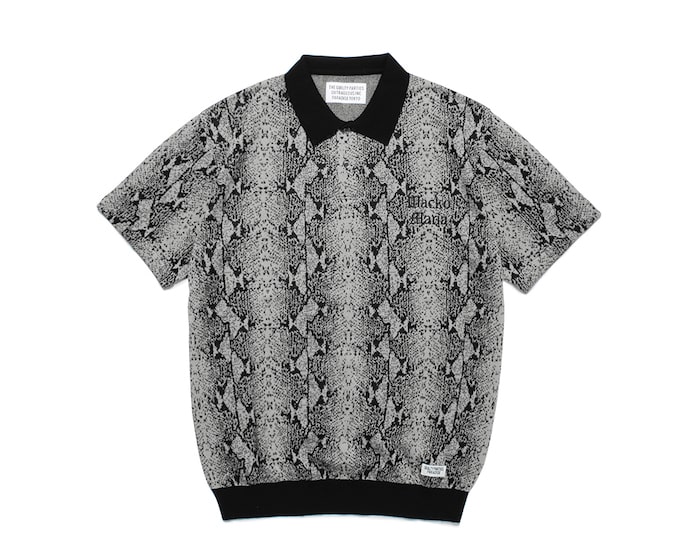 WACKO MARIA PYTHON KNIT POLO SHIRT