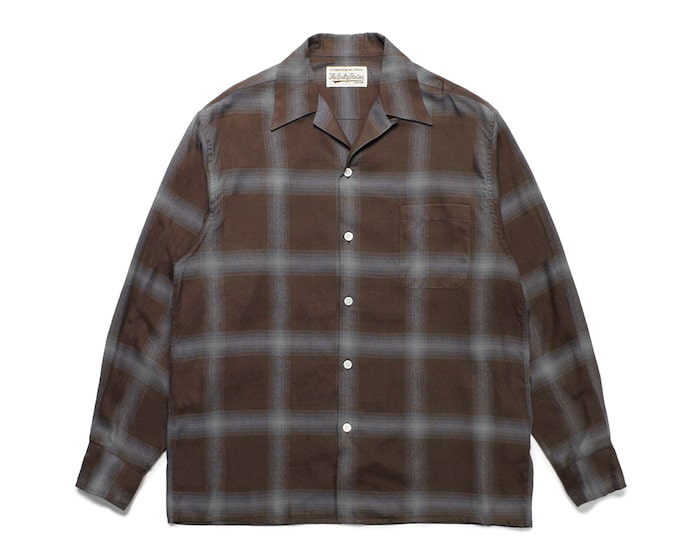 WACKO MARIA OMBRE CHECK OPEN COLLAR SHIRT L/S ( TYPE-1 )