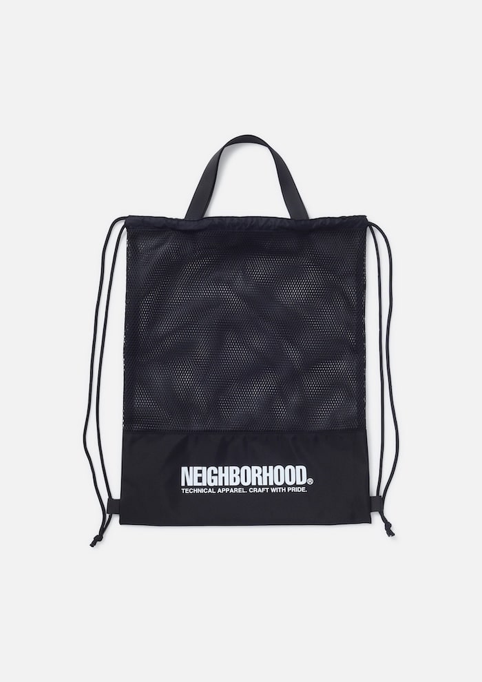 NEIGHBORHOOD MESH DRAWSTRING TOTE BAG