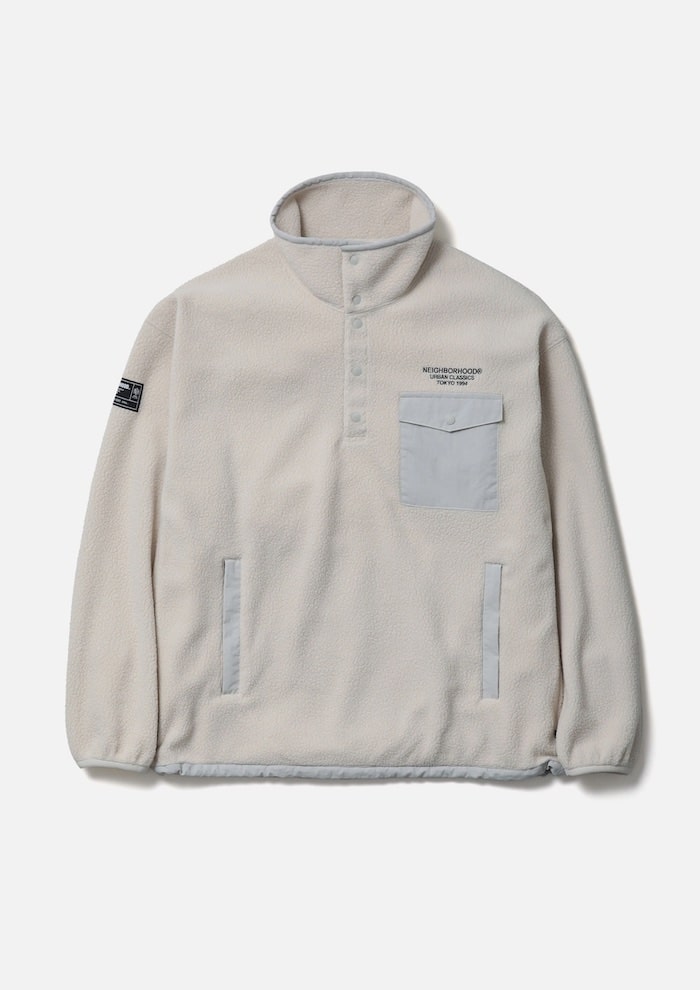 NEIGHBORHOOD FLEECE STAND COLLAR LS