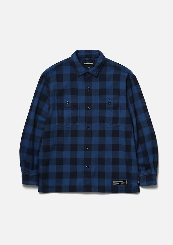 NEIGHBORHOOD GARMENT DYED BLOCK CHECK SHIRT LS