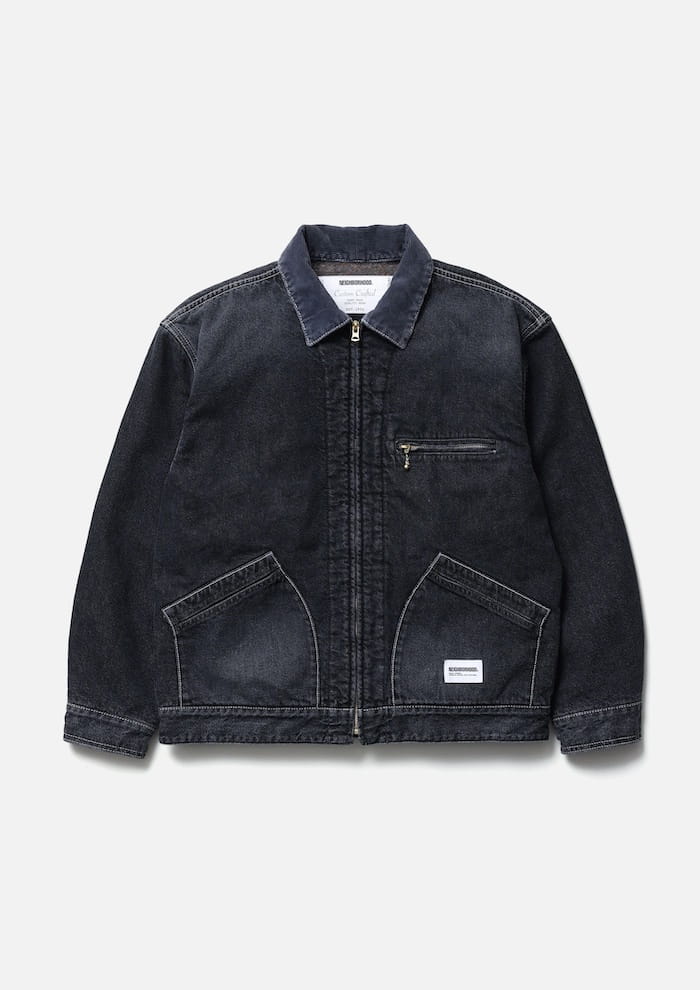 NEIGHBORHOOD WASHED DENIM ZIP WORK JACKET