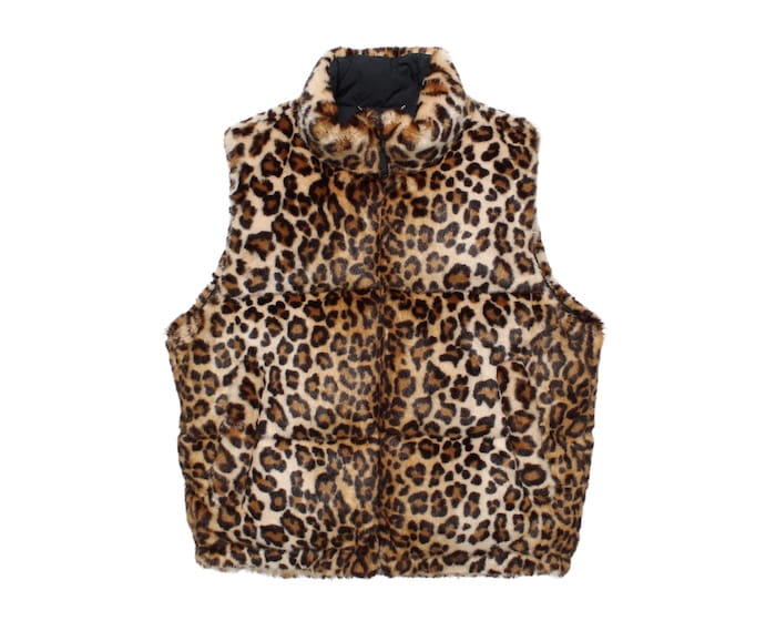 WACKO MARIA NANGA / LEOPARD FAUX FUR DOWN VEST