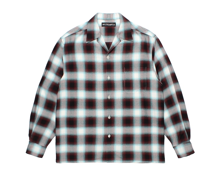 WACKO MARIA OMBRE CHECK OPEN COLLAR SHIRT L/S ( TYPE-3 )