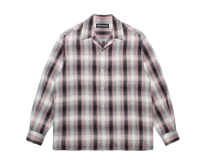 WACKO MARIA OMBRE CHECK OPEN COLLAR SHIRT L/S ( TYPE-2 )