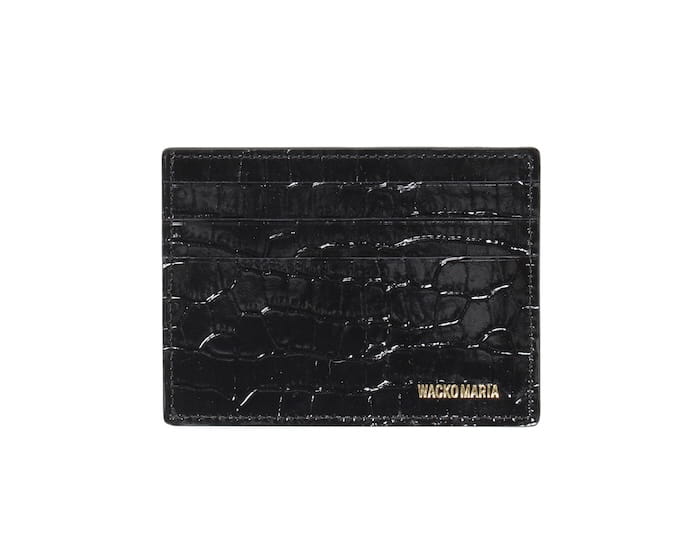 WACKO MARIA SPEAK EASY / CROCODILE EMBOSSED LEATHER CARD CASE