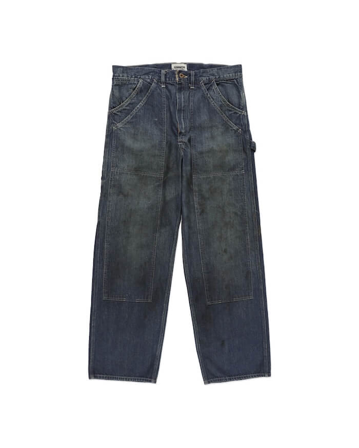 BOW WOW DOUBLE KNEE INDIGO DENIM PANTS