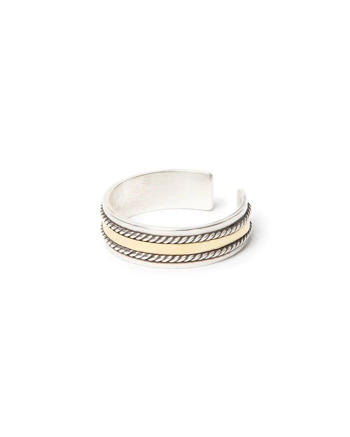 hobo ROPE RING 925 SILVER with BRASS