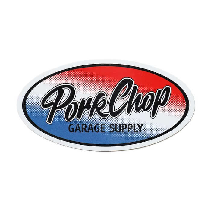 PORKCHOP GARAGE SUPPLY OVAL TRICOLOR STICKER