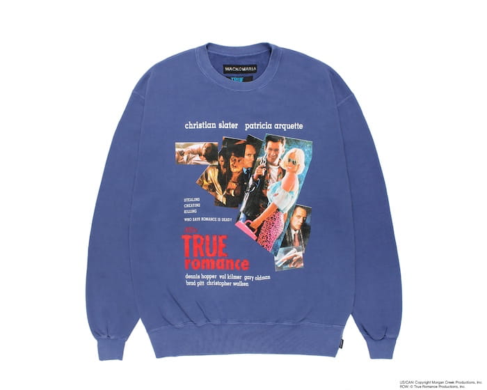 WACKO MARIA TRUE ROMANCE / WASHED CREW NECK SWEAT SHIRT